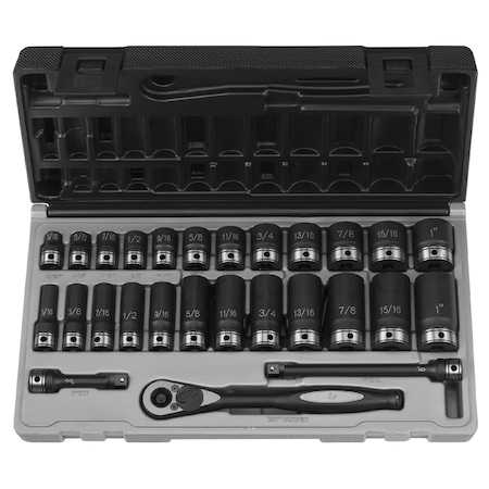 Grey Pneumatic SKT SET 3/8" 27 PC FRACT STD&DP DUO IM GP81627RD
